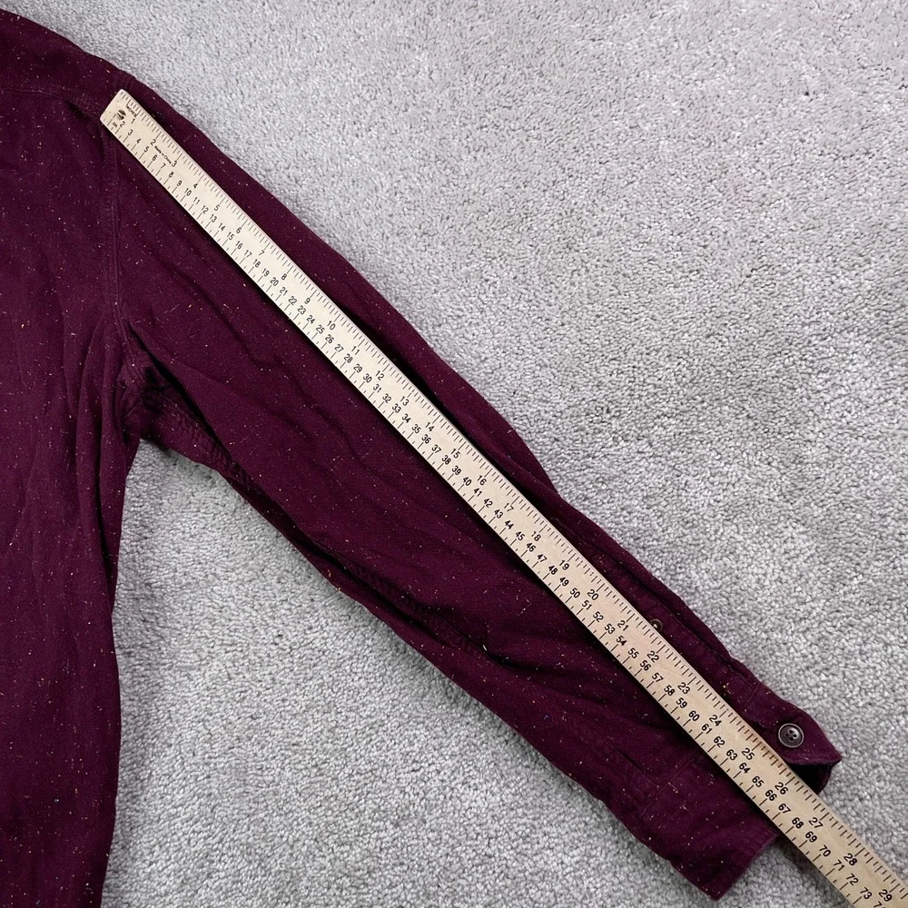 Banana Republic Shirt Mens XXL Tall Burgundy Donegal Flannel Untucked Fit